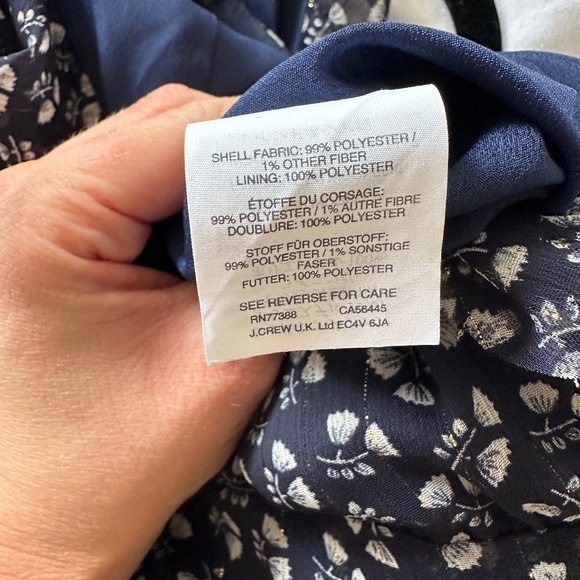 J. Crew Point Sur Sparkle Jumpsuit in Indigo Floral Champagne J1551 (Size 0) - Picture 9 of 10